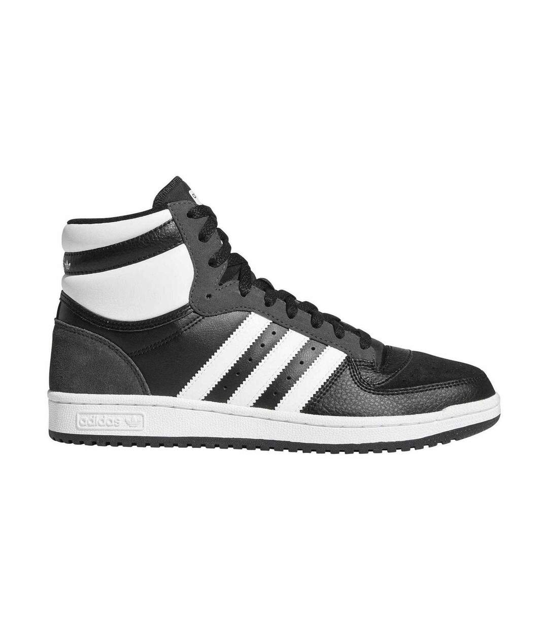 Mens Top Ten Leather High Top Trainers Core Black Adidas-1