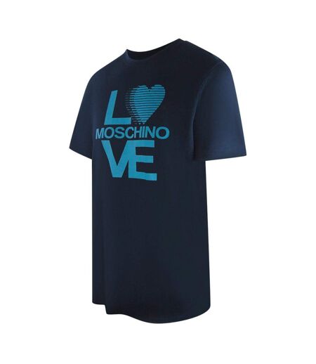 Mens Love Cotton T-shirt Navy Blue Love Moschino