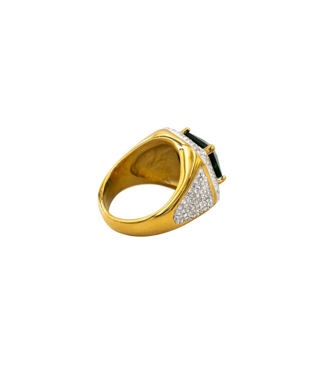 Bague Femme en Acier Doré Ornée de Zirconium-3