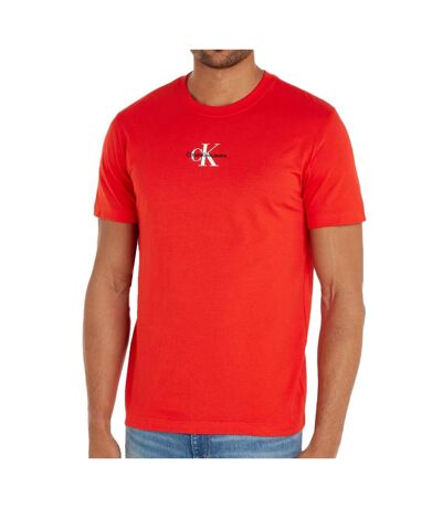 T-shirt Rouge Homme Calvin Klein Jeans Monologo Regular - L