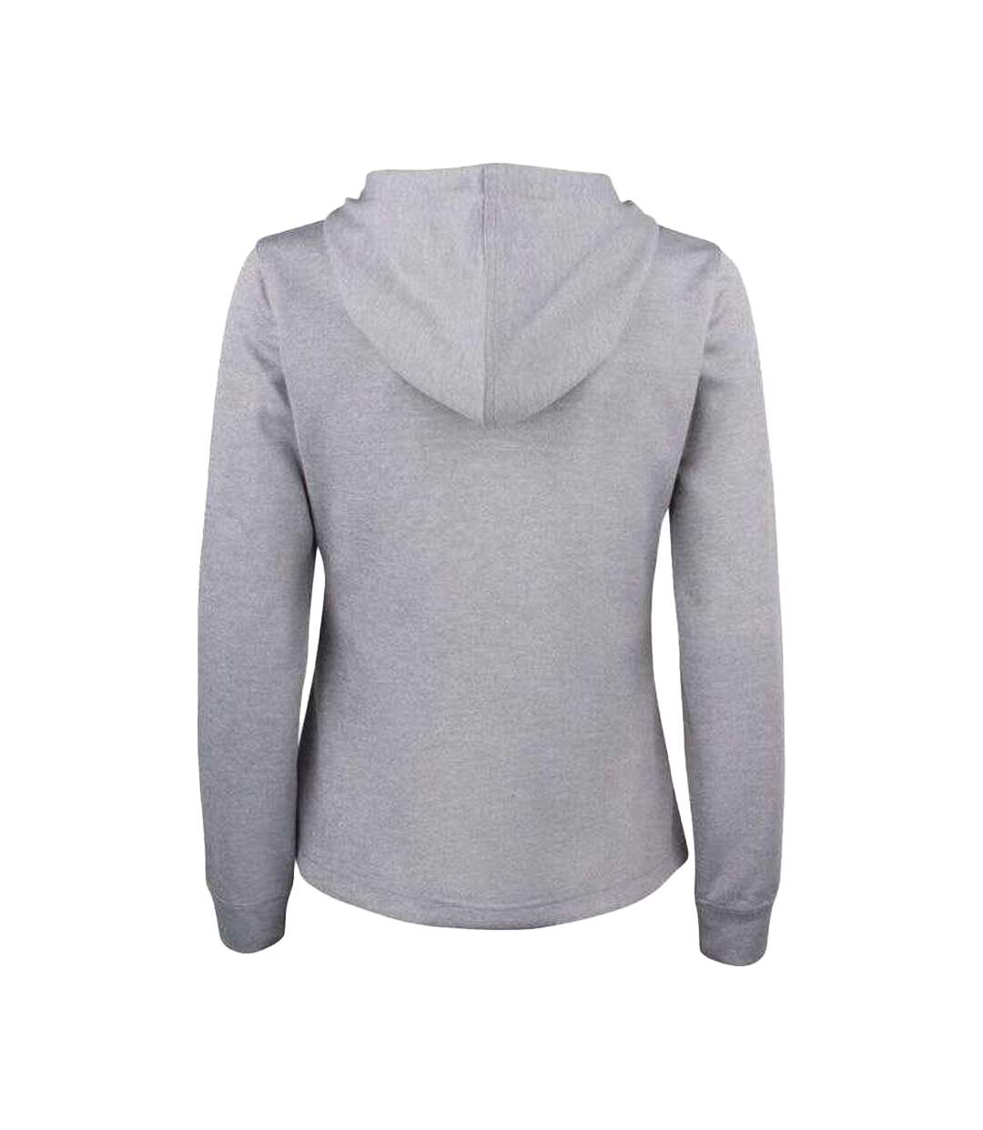 Womens/ladies Basic Full Zip Hoodie Grey Melange Clique-2