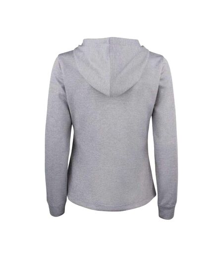 Womens/ladies Basic Full Zip Hoodie Grey Melange Clique