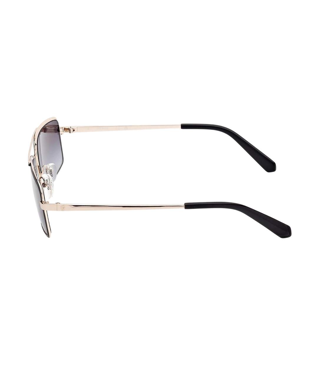 Unisex Adult Rectangular Sunglasses One Size Black Silver Guess-3