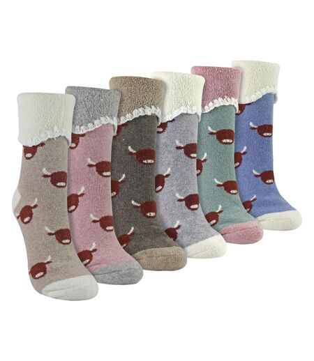 Sock Snob - 6 paires femme de chaussettes de lit épaisses et chaudes en laine