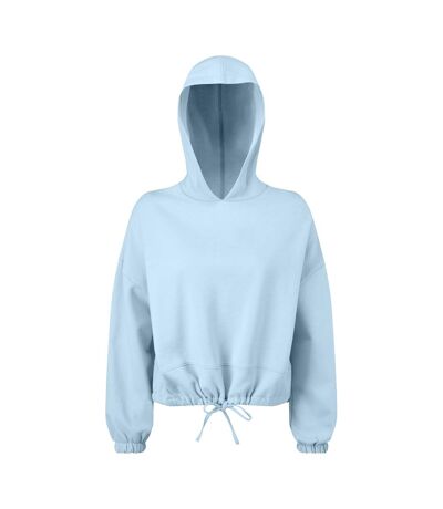 Womens/ladies Cropped Oversize Hoodie Sky Blue TriDri