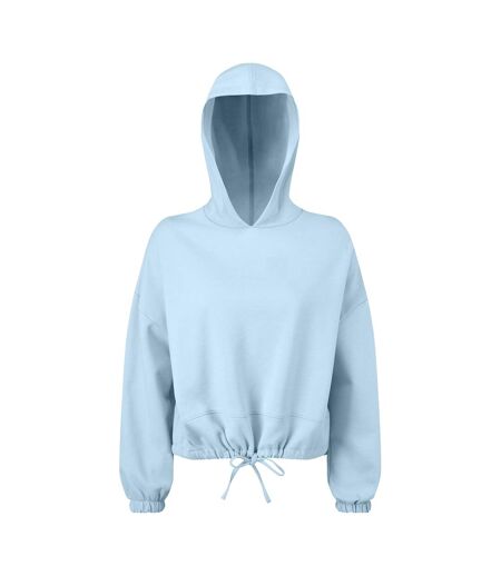 Womens/ladies Cropped Oversize Hoodie Sky Blue TriDri
