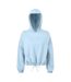 Womens/ladies Cropped Oversize Hoodie Sky Blue TriDri-1