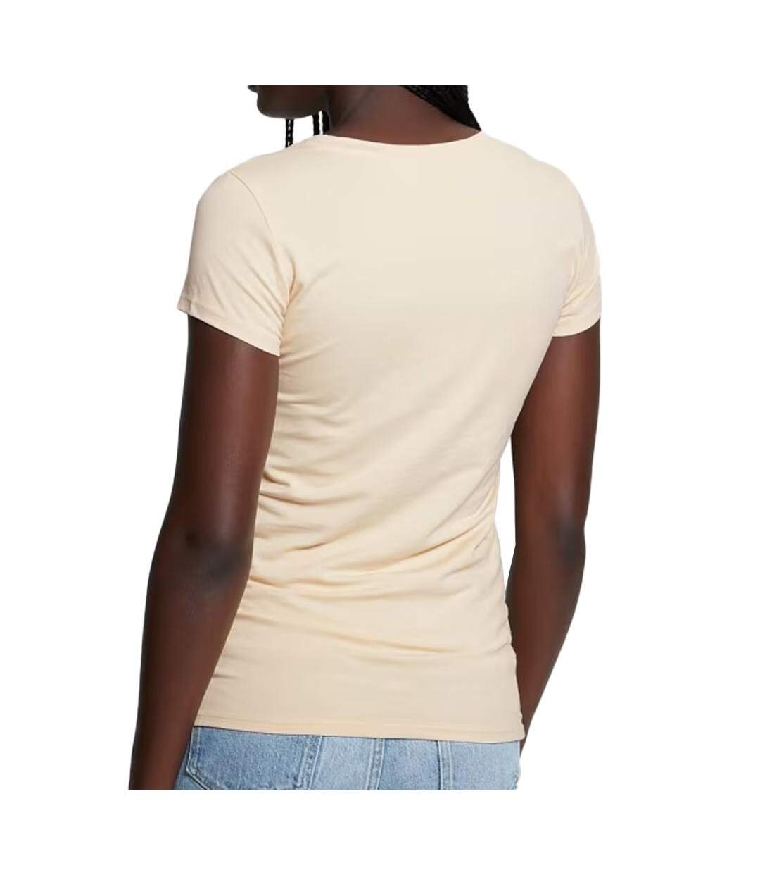 T-shirt Beige Femme Guess Triangle Maze R3 - L