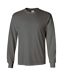 Gildan Mens Plain Crew Neck Ultra Cotton Long Sleeve T-Shirt (Charcoal) - UTBC477