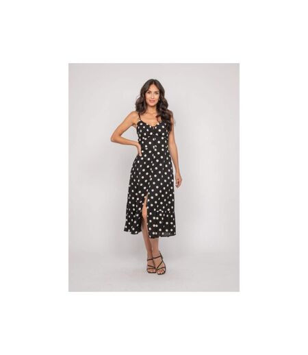 Robe longue fines bretelles motif ILOMIA - Dona X Lisa