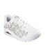 Womens/ladies Goldcrown Glitter Heart Trainers White Gold Skechers-1