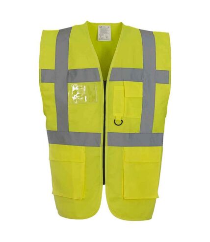 Unisex adult executive hi-vis waistcoat yellow Yoko