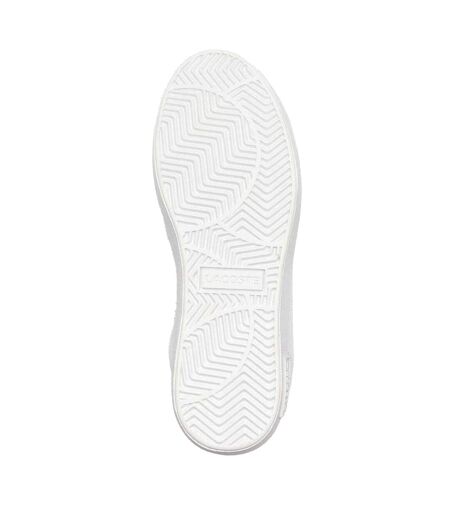 Womens/ladies Powercourt 2.0 Leather Trainers White Gold Lacoste
