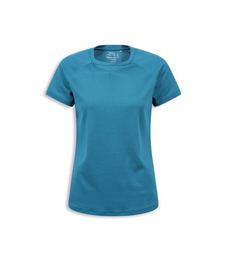 T-shirt Uni Manches Courtes Endurance Femme Bleu Moyen Mountain Warehouse
