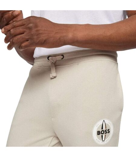 Mens Javan Tracksuit Bottoms Beige Boss