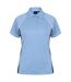 Finden & Hales Womens Coolplus Piped Sports Polo Shirt (Sky/Navy/White)