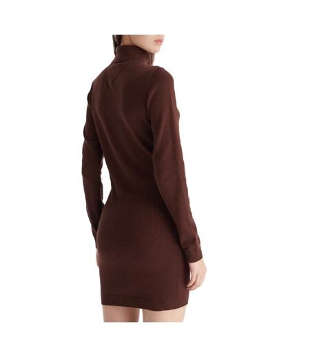 Robe pull marron femme tommy hilfiger tjw ess turtleneck