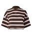 Womens/ladies Seth Striped Crop T-shirt Chocolate WRSTBHVR-2