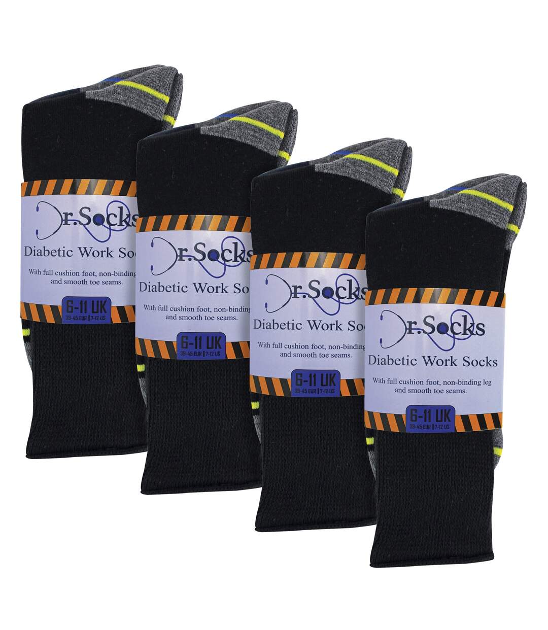 Multipack Mens Diabetic Work Socks | Non Elastic Breathable Diabetic Socks-2