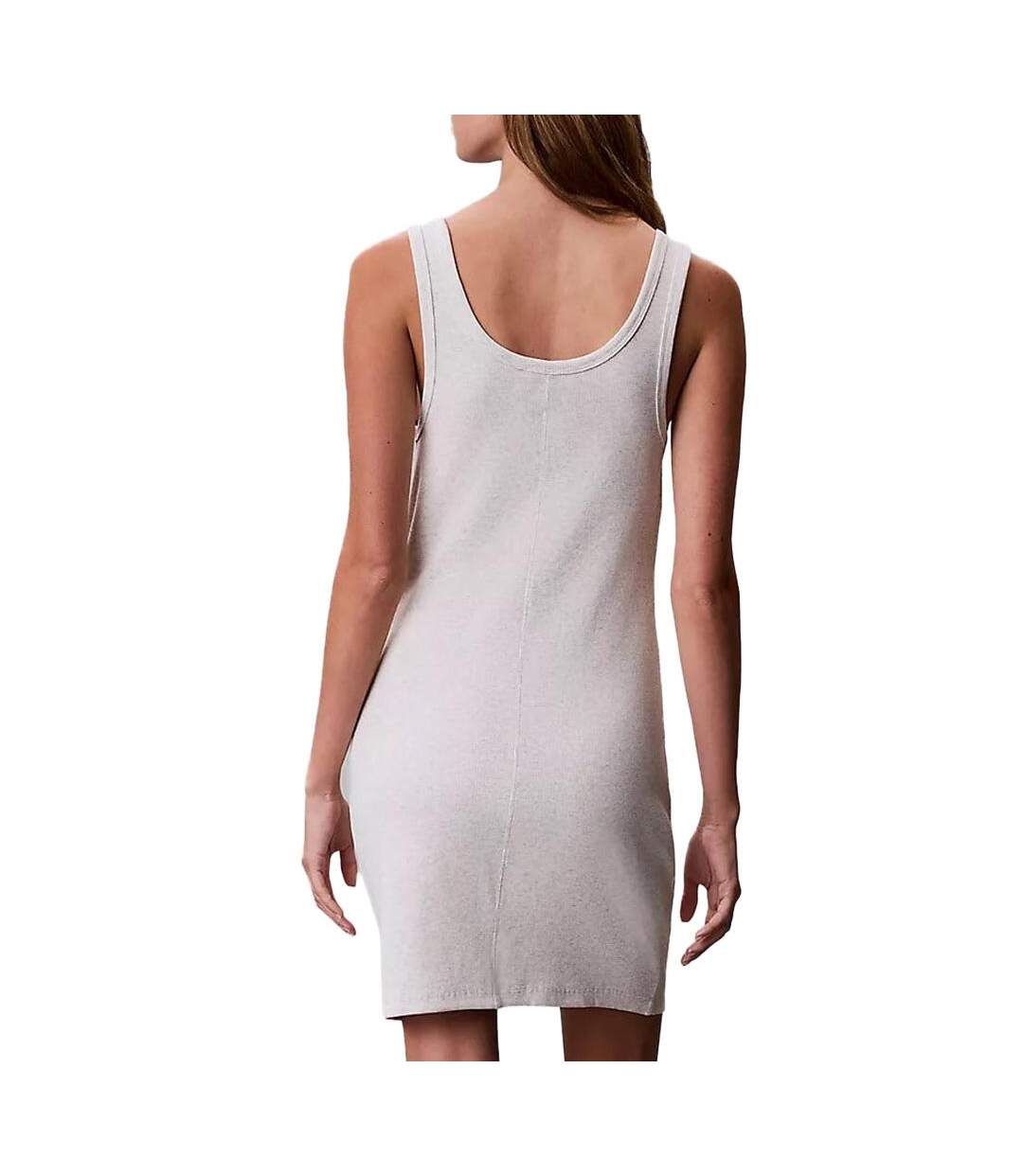 Robe grise clair femme calvin klein jeans woven-2