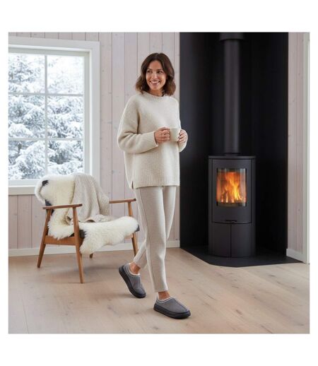 OZABI Chaussons Femme Style Scandinave, Talon Fermé, Intérieur Fourré