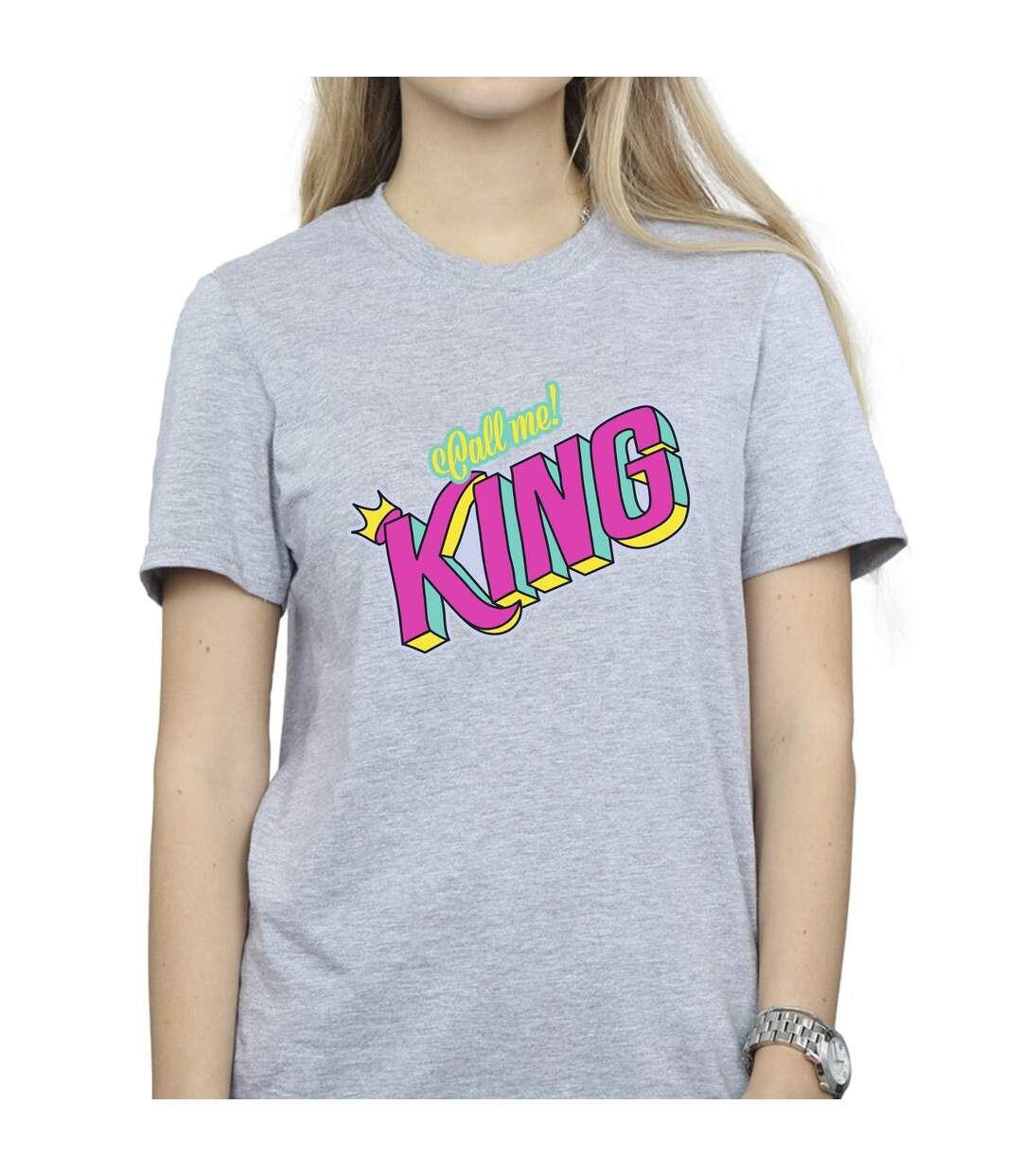 Disney Womens/Ladies The Lion King Classic King Cotton Boyfriend T-Shirt (Gris sportif) - UTBI29518-3