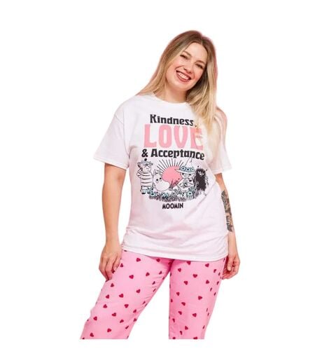 T-shirt Kindness Love And Acceptance Adulte Blanc Blanc Cassé Moomin