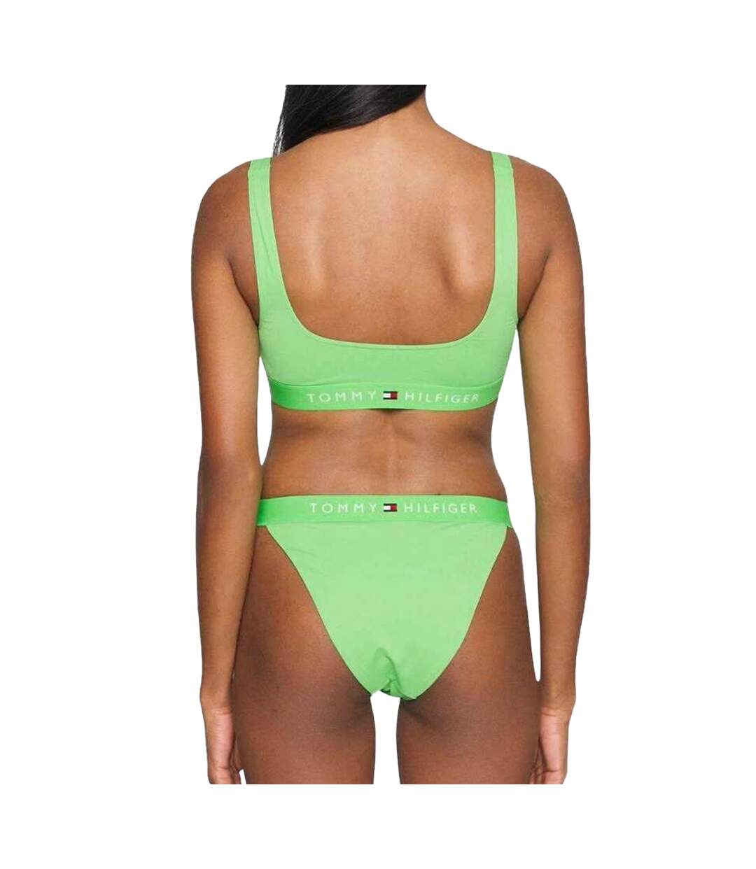 Haut De Maillot De Bain Motif/style Logo Femme Vert Tommy Hilfiger-2