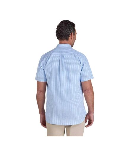 Chemise Manches Courtes Motif/style À Rayures Orleans Homme Bleu Ciel Raging Bull