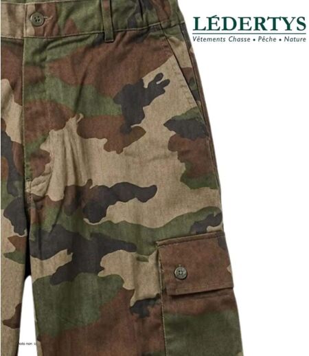 LEDERTYS 810394U002 - Bermuda camouflage Centre Europe avec taille élastiquée pour baroudeur