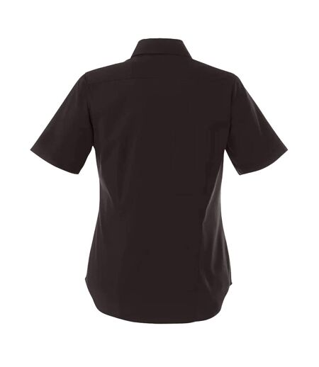 Womens/ladies Poplin Short-sleeved Blouse Black Premier
