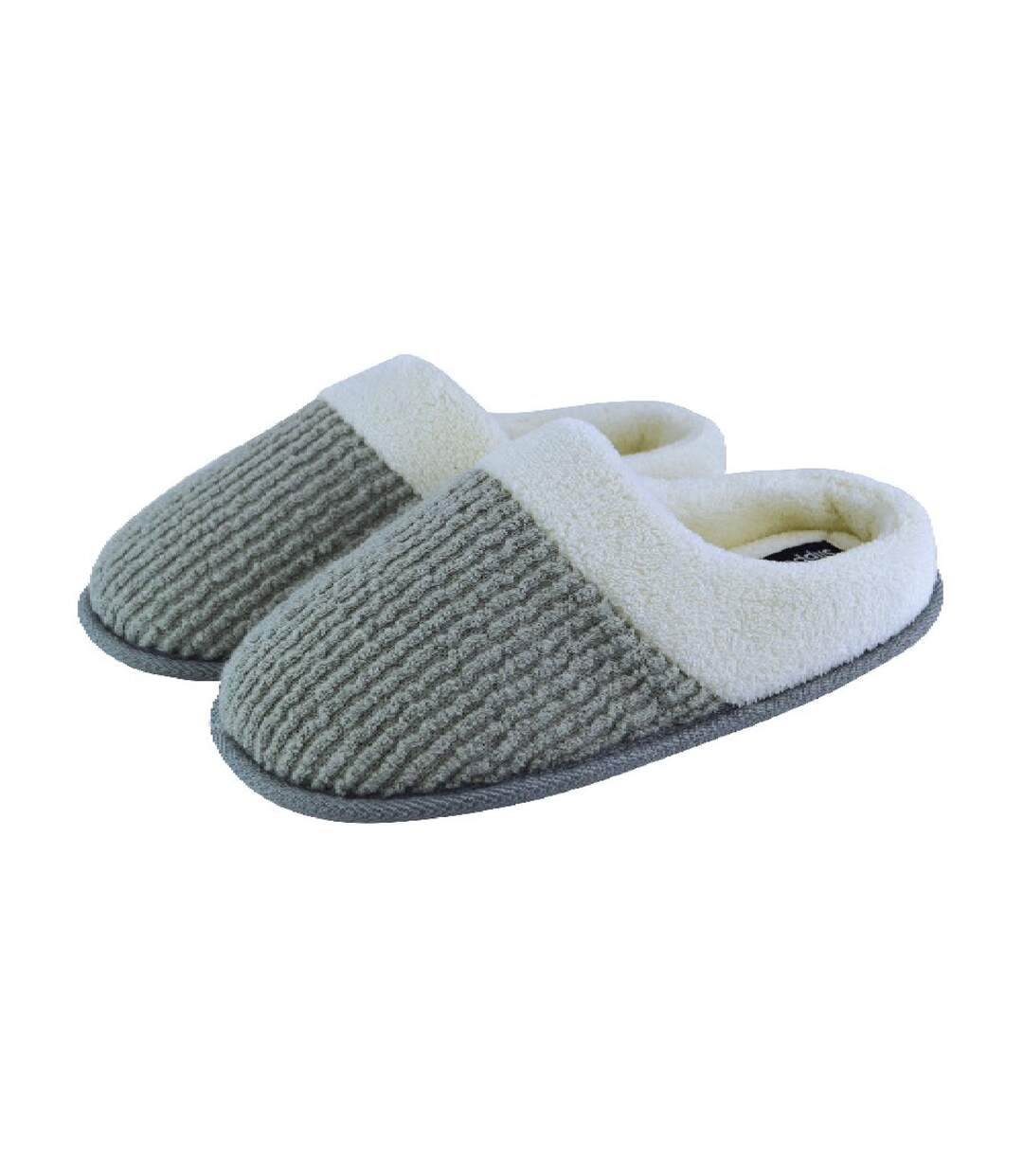 Ladies Soft Plush Lined Mule Slip On Slippers-1