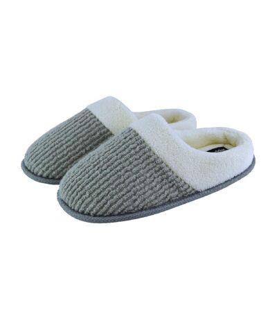 Ladies Soft Plush Lined Mule Slip On Slippers