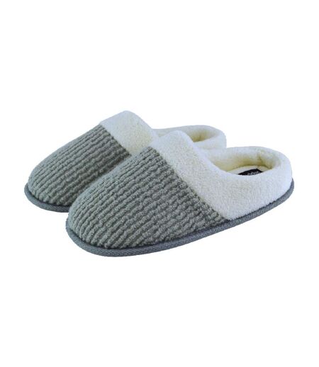 Ladies Soft Plush Lined Mule Slip On Slippers