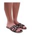 Womens/ladies surge cut out instep strap flat sandals black Where´s That From