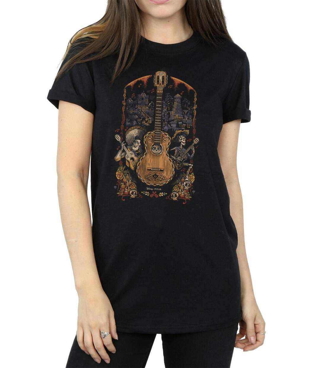 Disney - T-shirt COCO GUITAR POSTER - Femme (Noir) - UTBI16411-3