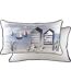 Nautical beach hut cushion cover 43cm x 43cm blue/grey/black Evans Lichfield