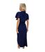 Womens/ladies Polyester Buckle Detail Flutter Wrap Dress Navy AX Paris-3