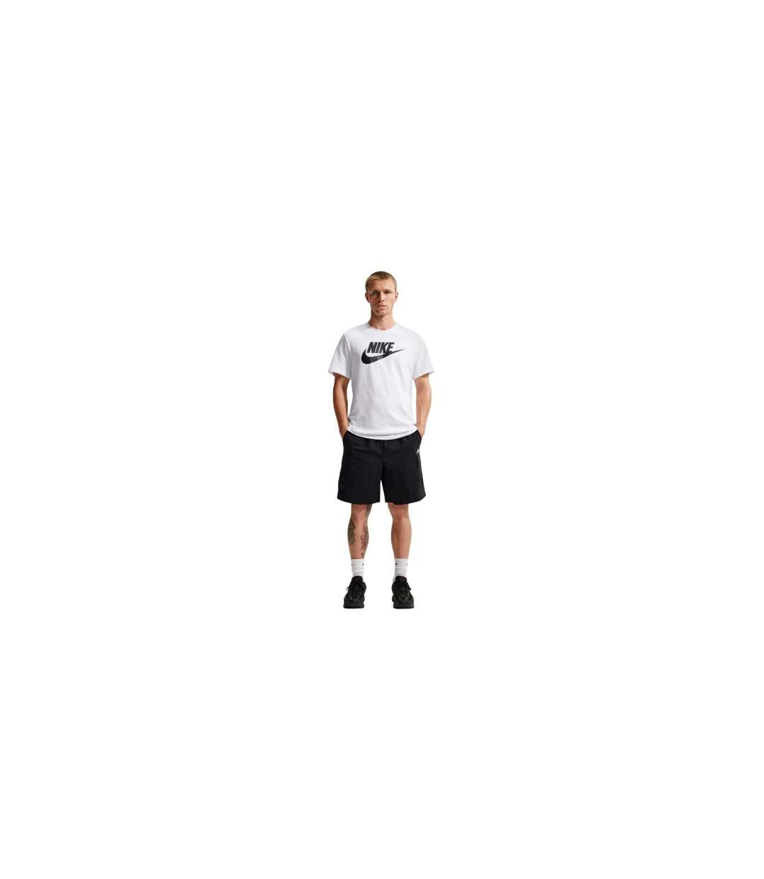 Short À Poches Motif/style Trèfle Utility Homme Noir Blanc Nike-1