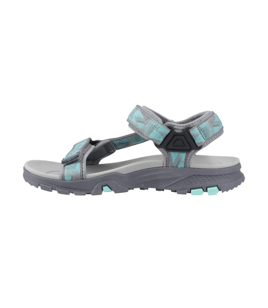 Womens/ladies Stanton Sandals Grey Turquoise Cotswold-3