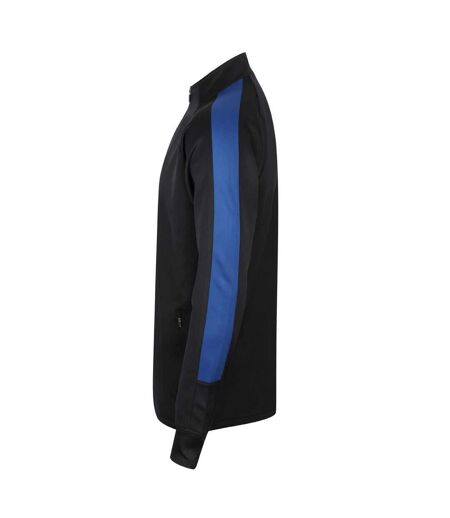 Mens Contrast Panel Knitted Tracksuit Top Navy Royal Blue Finden & Hales