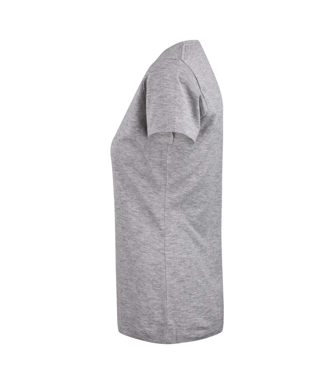 Womens/ladies Whailford V Neck T-shirt Grey Melange James Harvest-3