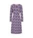 Robe Mi-longue Manches Longues Motif/style Orge Femme Violet Lazy Jacks-2