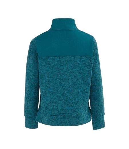 Womens/ladies Half Zip Sweatshirt Green LA Gear