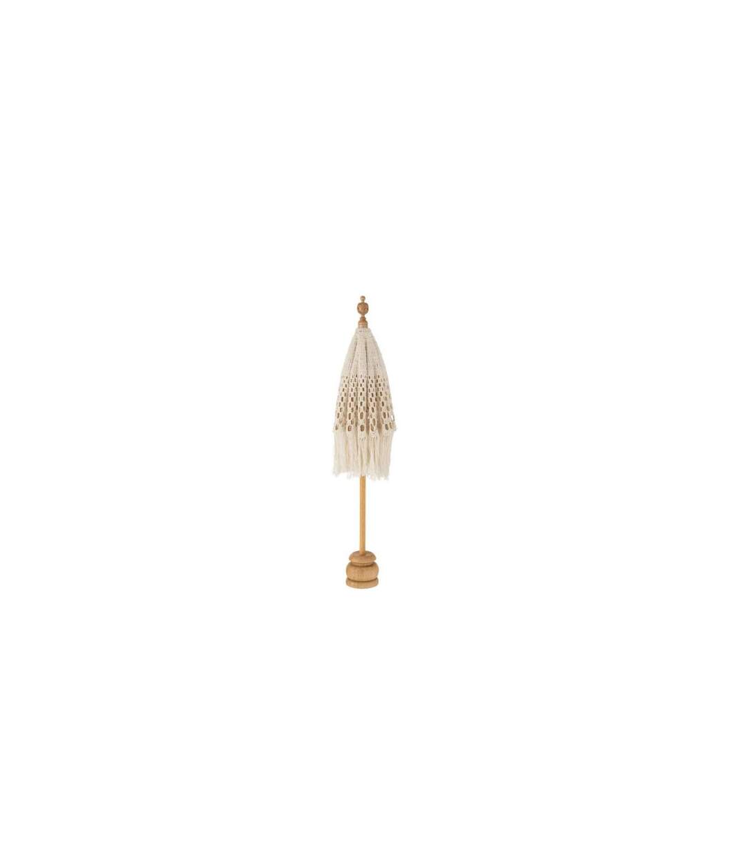 Parasol Déco sur Pied Macramé 95cm Blanc-2