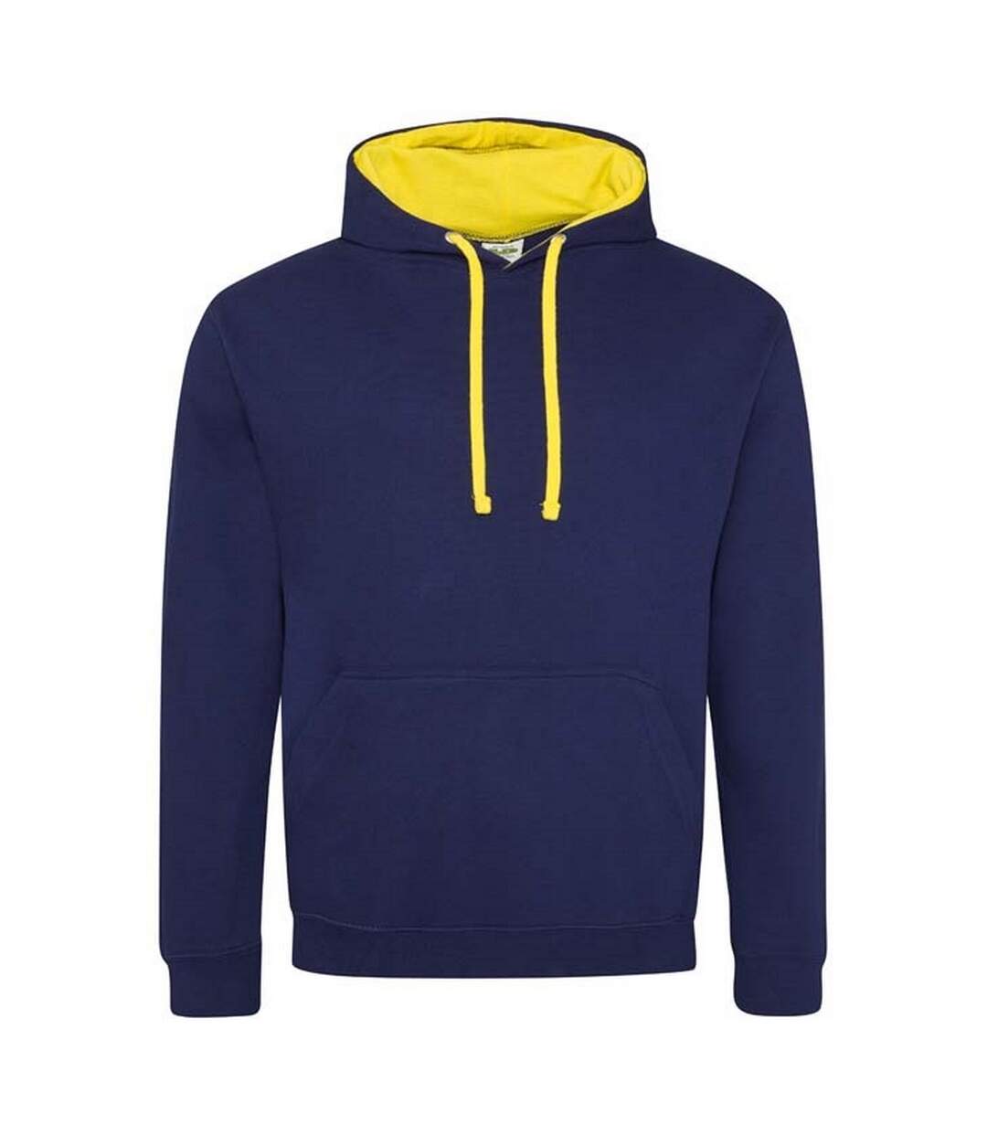 Sweat À Capuche Varsity Adulte Bleu Marine Oxford Jaune Awdis-1