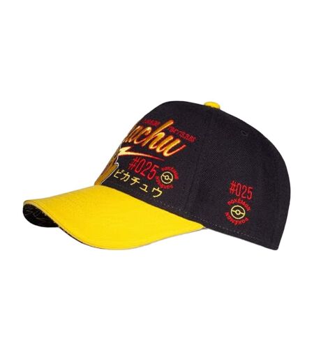 Casquette Motif Pikachu #25 Homme Noir Jaune Pokemon