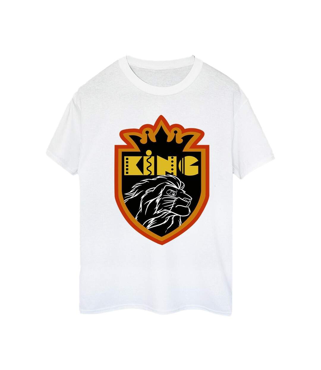Disney Womens/Ladies The Lion King Crest Cotton Boyfriend T-Shirt (Blanc) - UTBI29450-1
