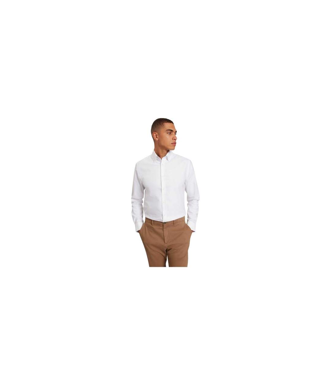 Mens Oxford Regular Long-sleeved Button-down Shirt White Ted Baker-1