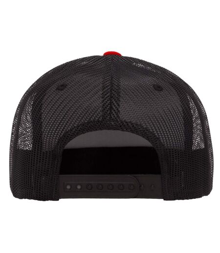 Flexfit By  Foam Trucker Cap With White Front Black White Red Yupoong